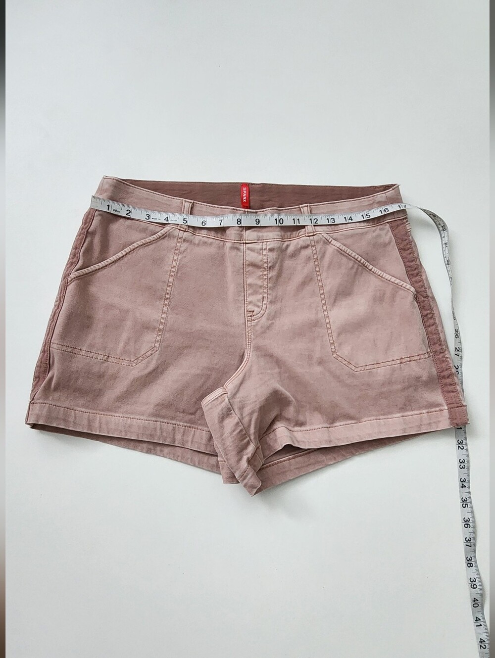 Spanx Stretch Twill Pull-On Utility Shorts Vintage Rose XL